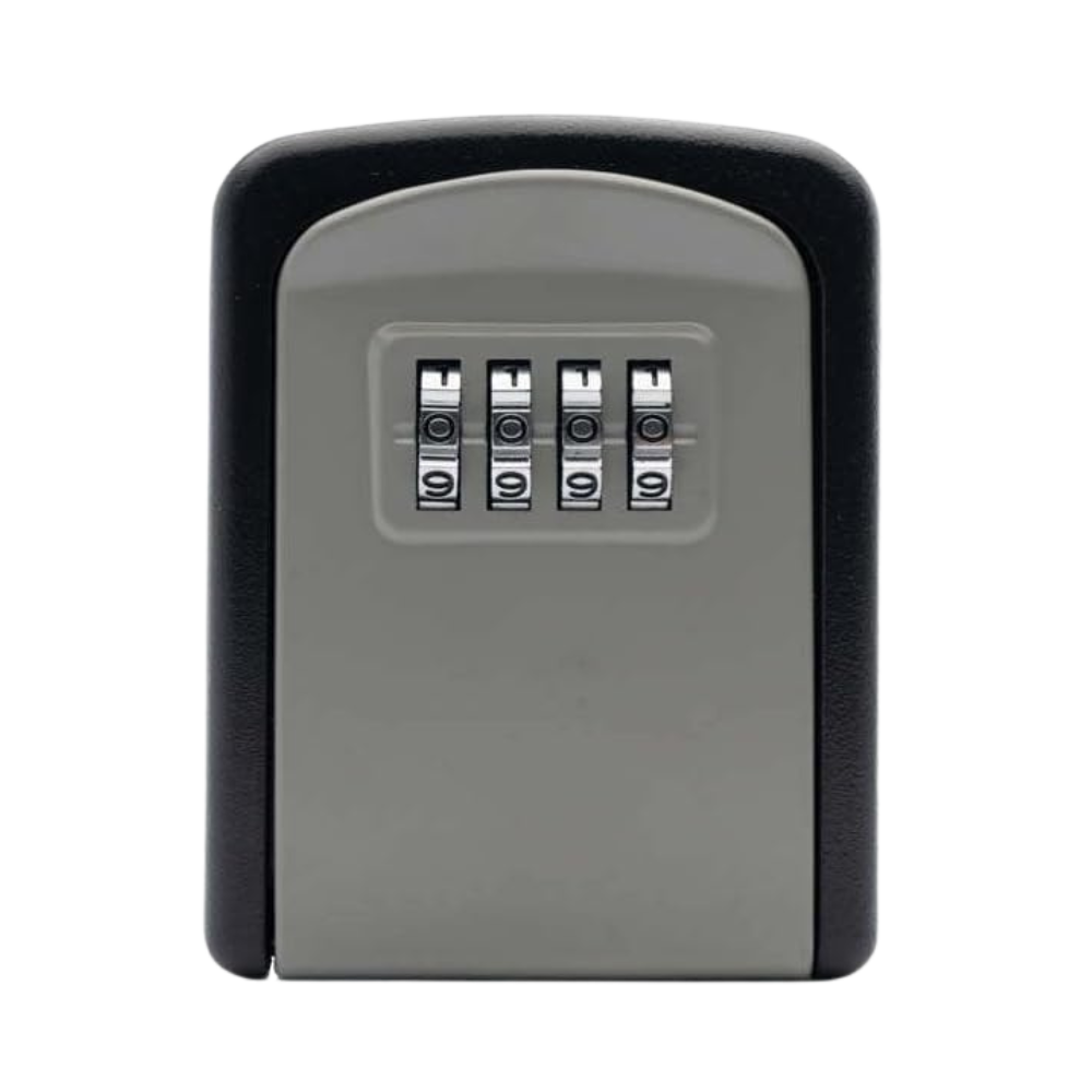 Wall Mount Key Storage Box, 4-Digit Combination Lock, Durable Metal Safe for Home, Office, Airbnb, Versatile Use for Keys and Valuables, Easy Installation, Gray