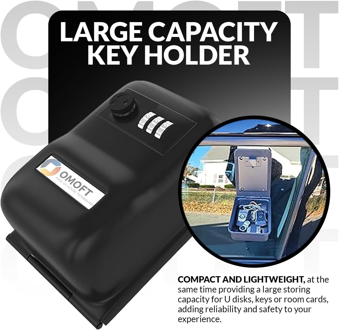 Key Holder Lock Box Large Capacity, 3 Digit Combination for House, Car, Real Estate, Auto Mechanic, Heavy Duty, Weatherproof, Car Window Mount, Outdoor Key Safe for Turo, Ride Share
