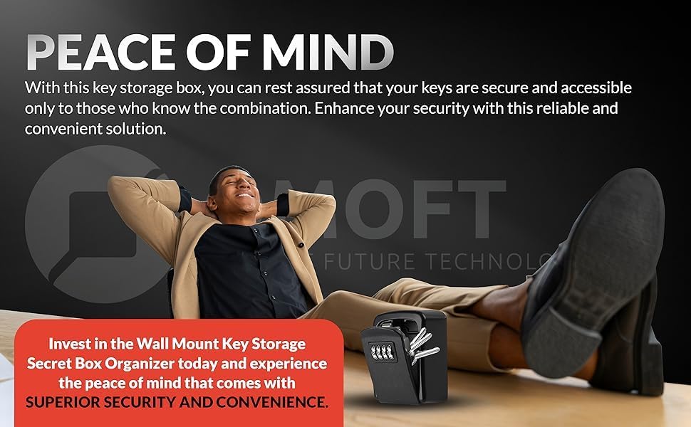 Wall Mount Key Storage Box, 4-Digit Combination Lock, Durable Metal Safe for Home, Office, Airbnb, Versatile Use for Keys and Valuables, Easy Installation, Gray