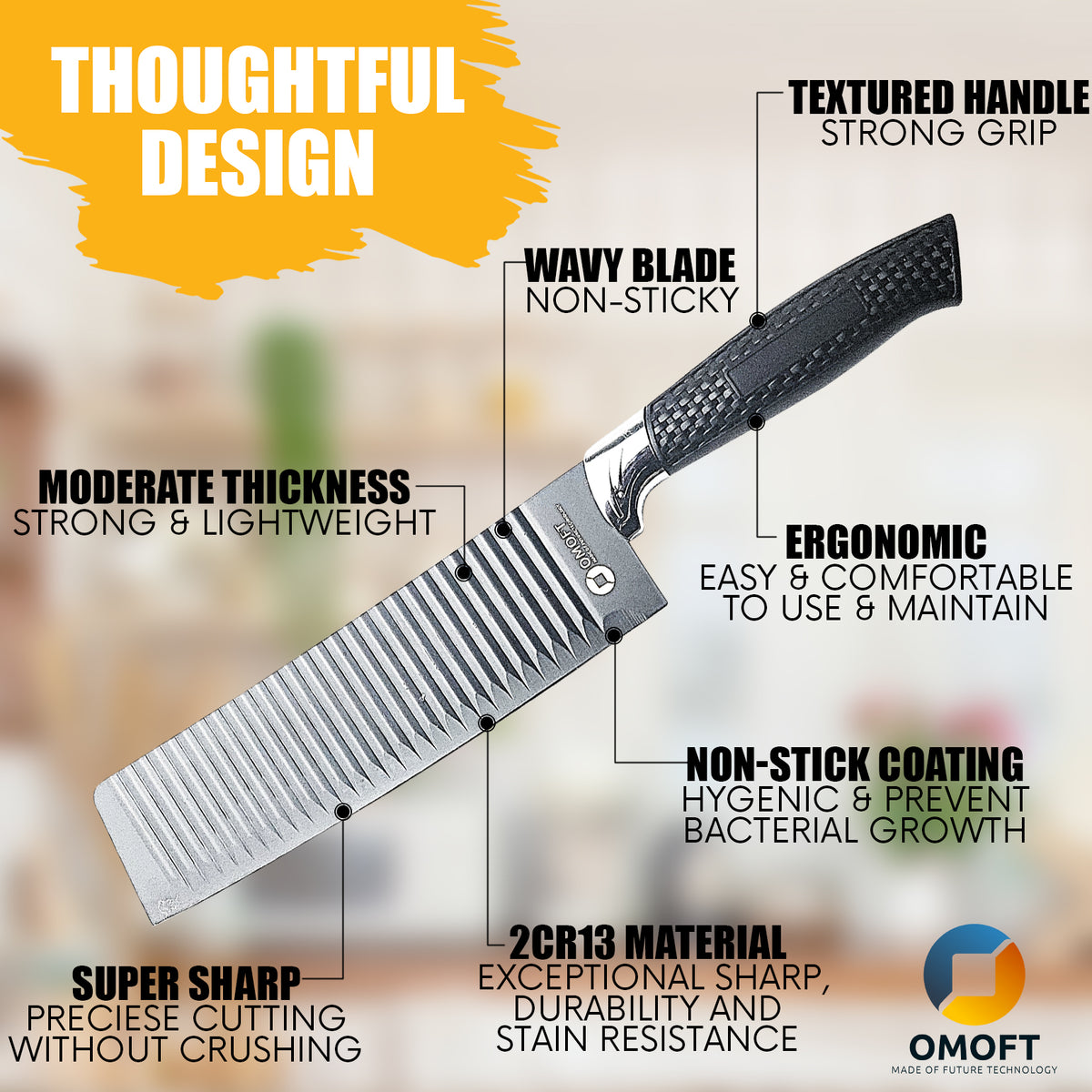 6 Pcs Kitchen Knife Knives Set Professional Sharp Stainless Steel